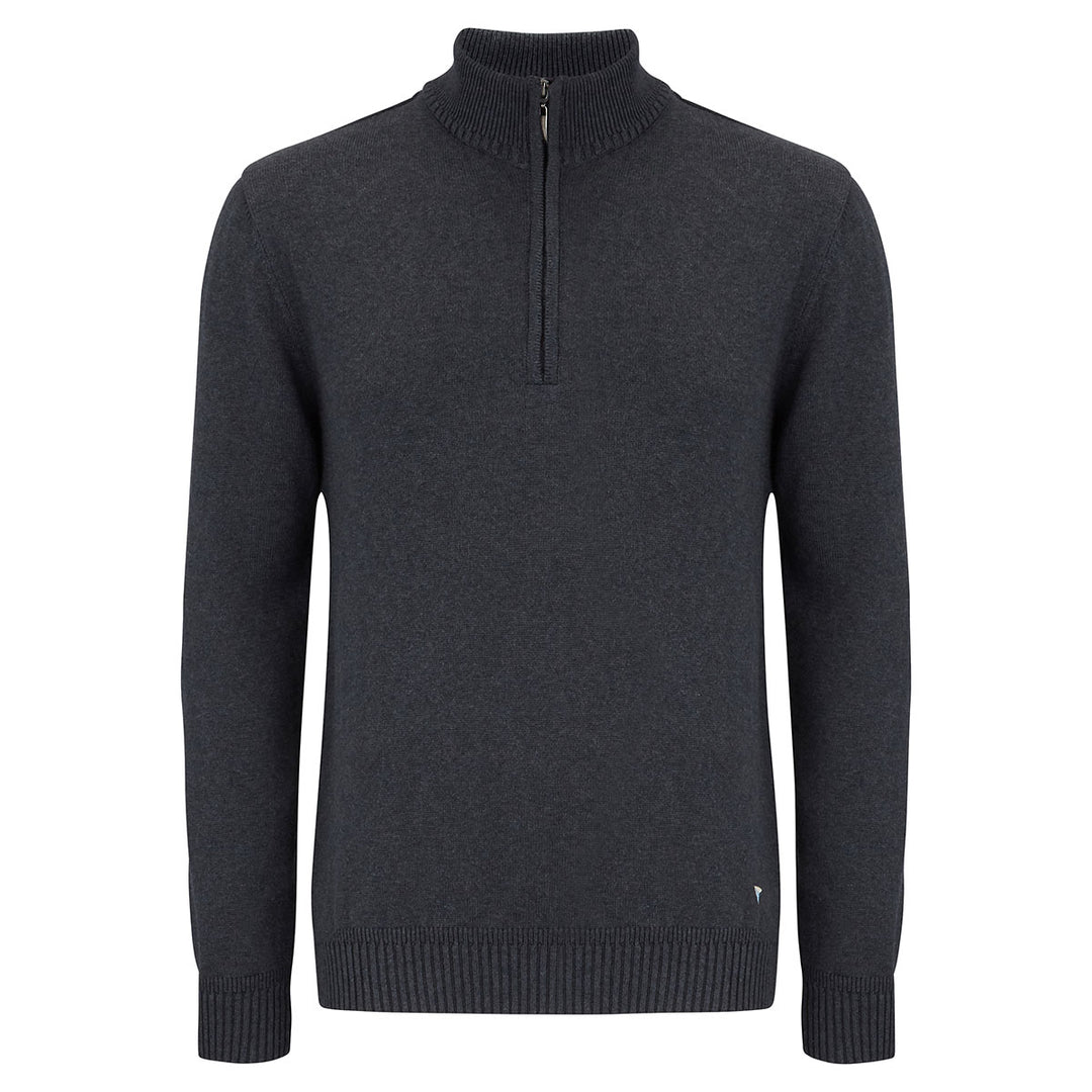 DG's Drifter 593-55962-08 Charcoal Grey Zip Neck Jumper - Baks Menswear Bournemouth