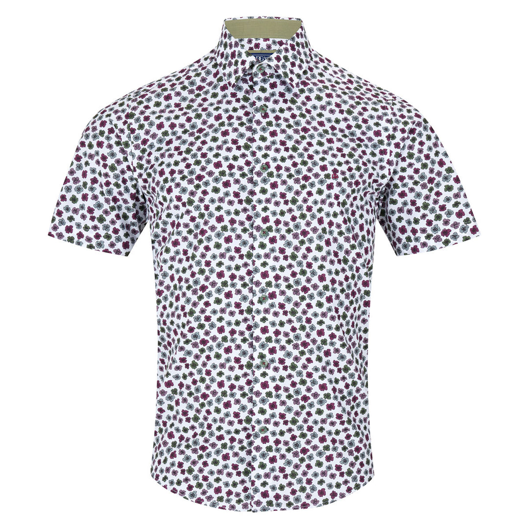 DG's Drifter Geneva 141-14735SS 16 Red White Short Sleeve Shirt - Baks Menswear Bournemouth