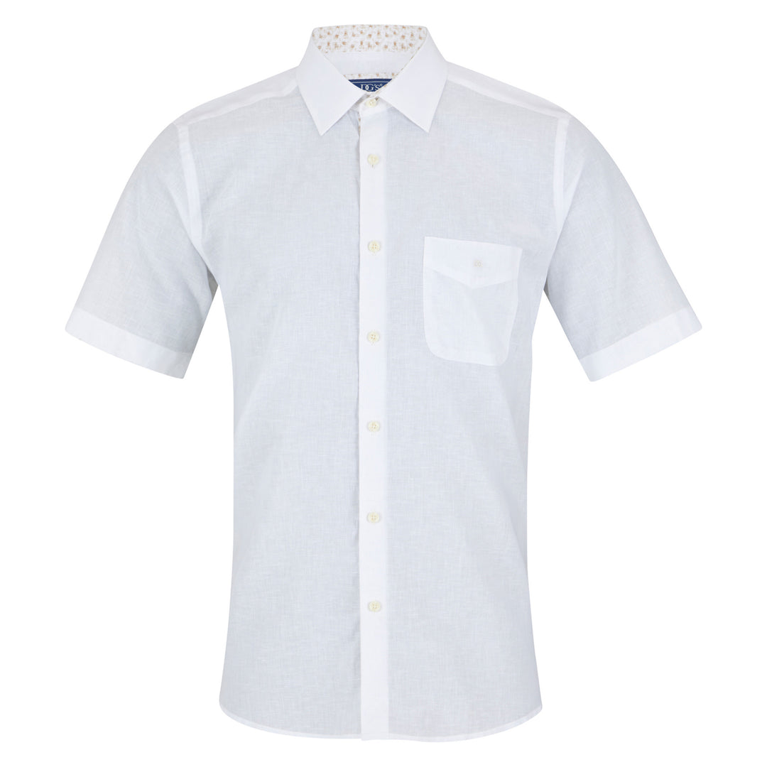 DG's Drifter Giovanni 14770 01 White Short Sleeve Linen Shirt
