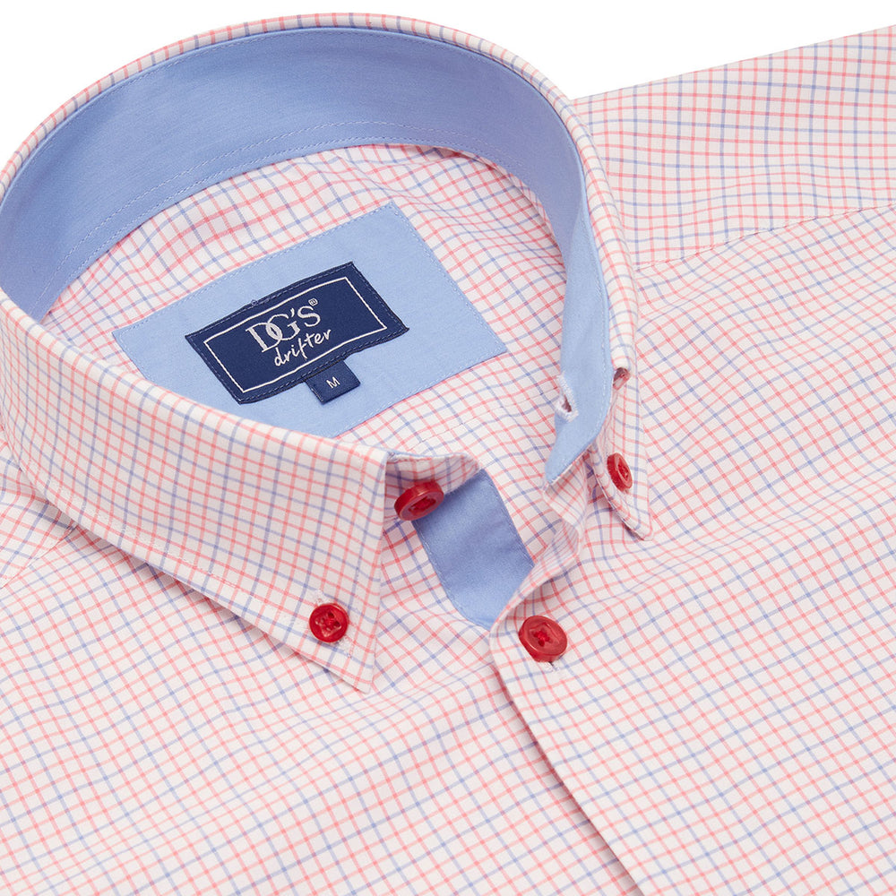 DG's Drifter Ivano 101-15581SS-16 Red Blue Check Short Sleeve Shirt - Baks Menswear Bournemouth