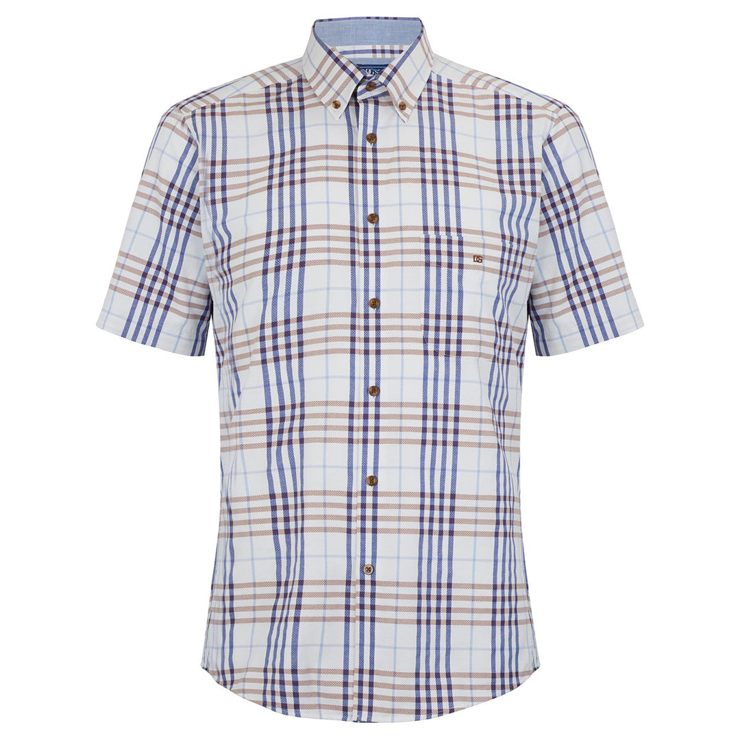 DG's Drifter Ivano 101 15590SS 19 White Check Short Sleeve Shirt - Baks Menswear Bournemouth