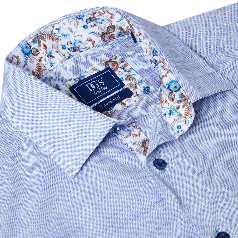 DG's Drifter Ivano 121-14501SS-27 Blue Short Sleeve Shirt - Baks Menswear Bournemouth