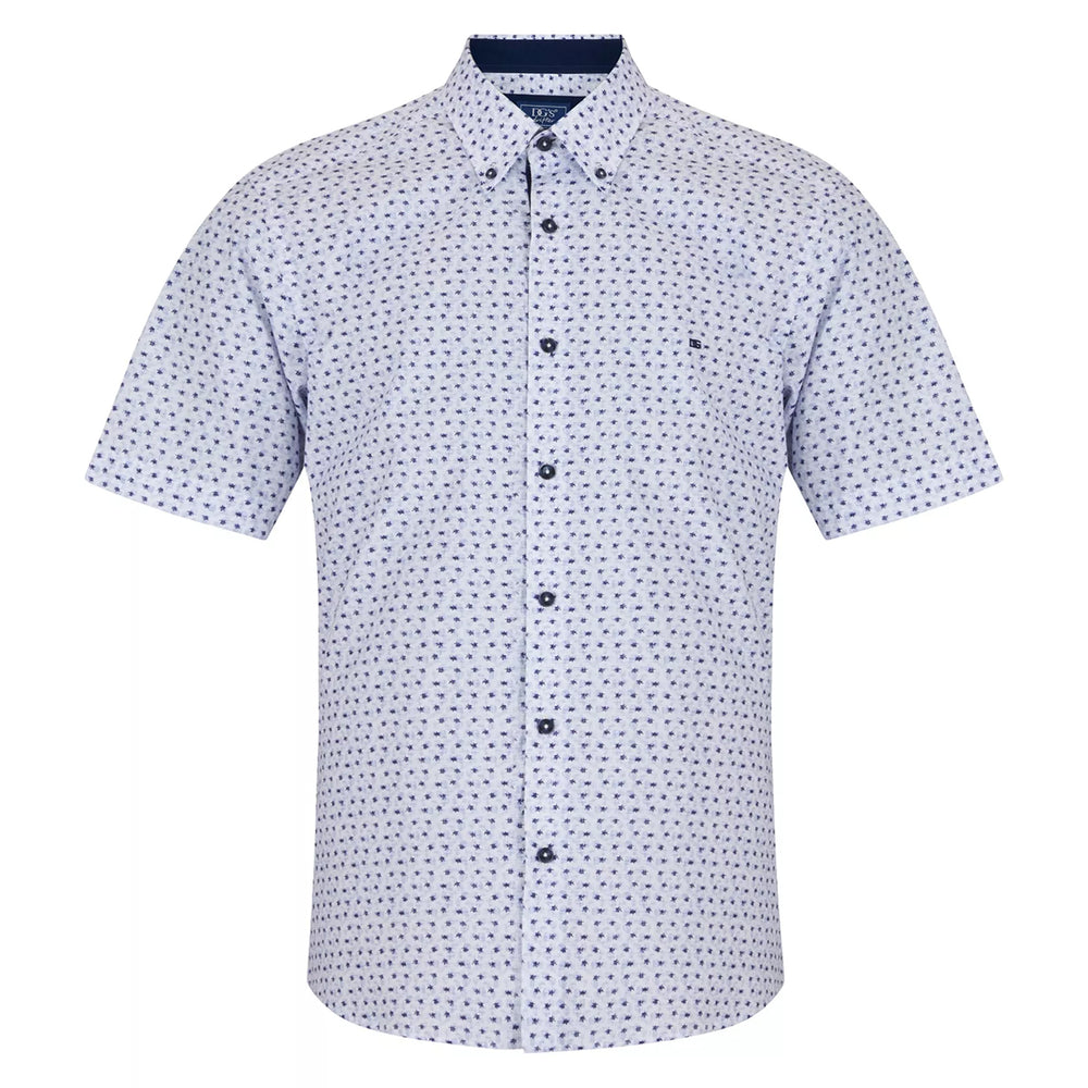 DG's Drifter Ivano Blue Print Short Sleeve Casual Shirt 14776SS 25 - Baks Menswear Bournemouth