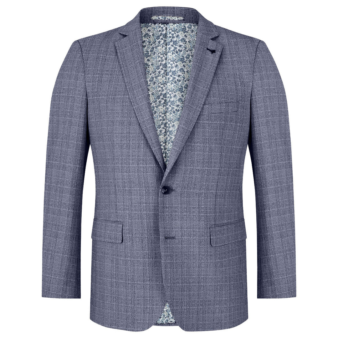 DG's Drifter Marseille 14027 25 Blue Check Blazer Jacket - Baks Menswear Bournemouth