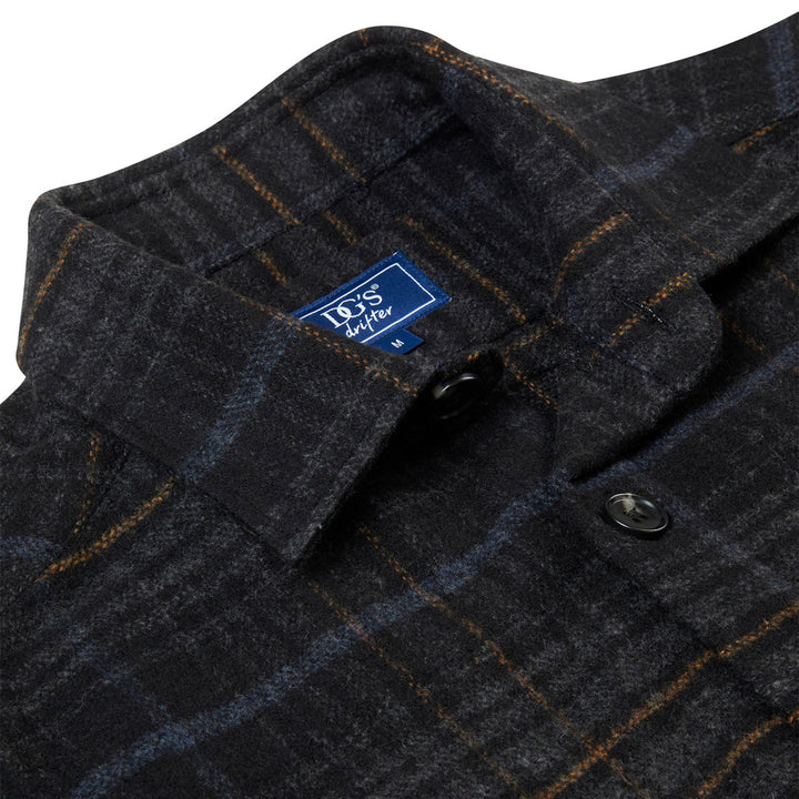 DG's Drifter Overshirt Checked Charcoal Grey 1-14690-09 - Baks Menswear Bournemouth