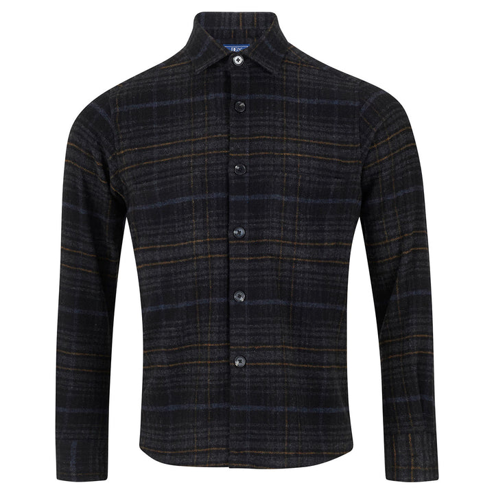 DG's Drifter Overshirt Checked Charcoal Grey 1-14690-09 - Baks Menswear Bournemouth