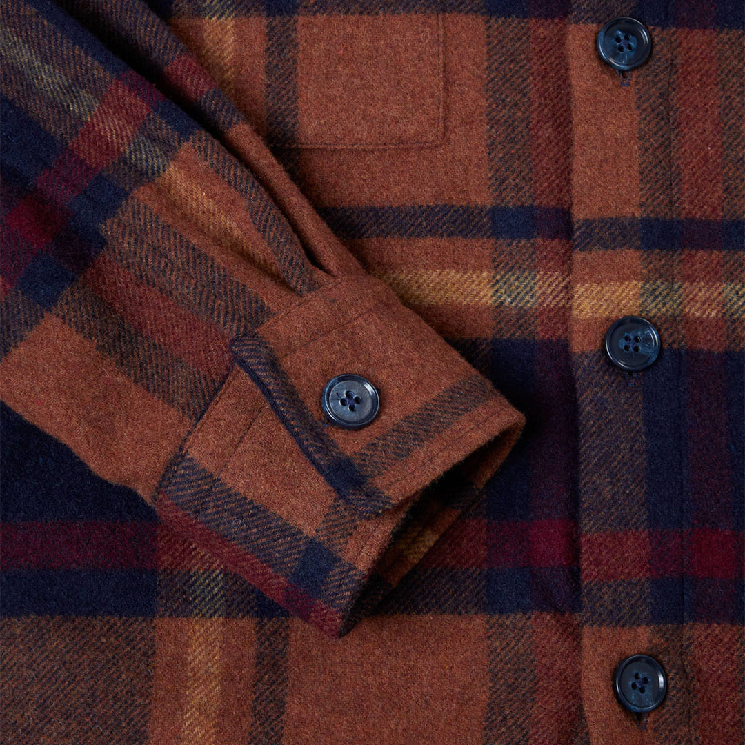 DG's Drifter Overshirt Checked Dark Orange 1-14691-58 - Baks Menswear Bournemouth