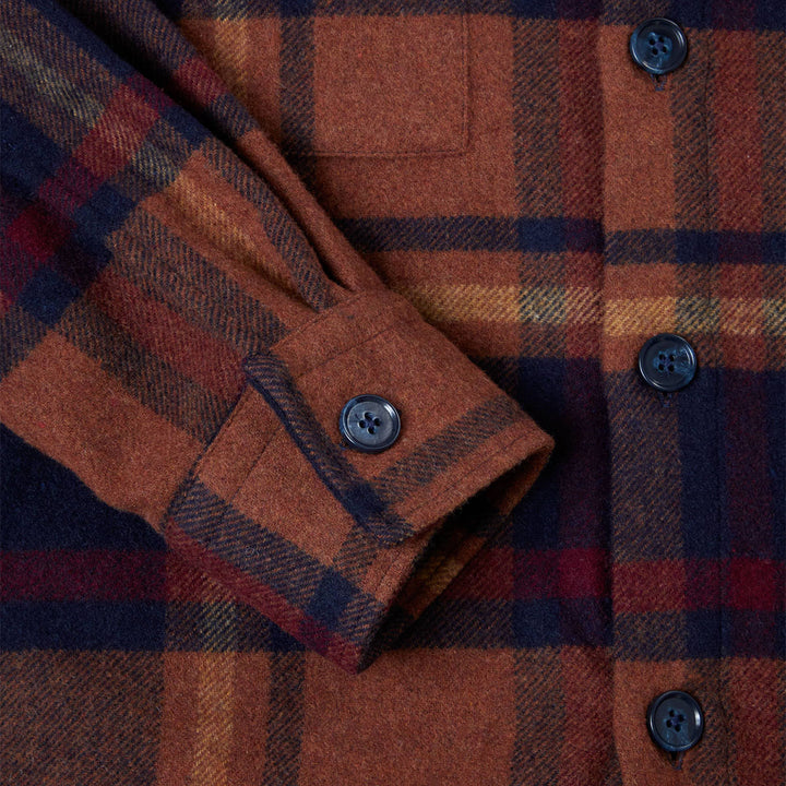 DG's Drifter Overshirt Checked Dark Orange 1-14691-58 - Baks Menswear Bournemouth