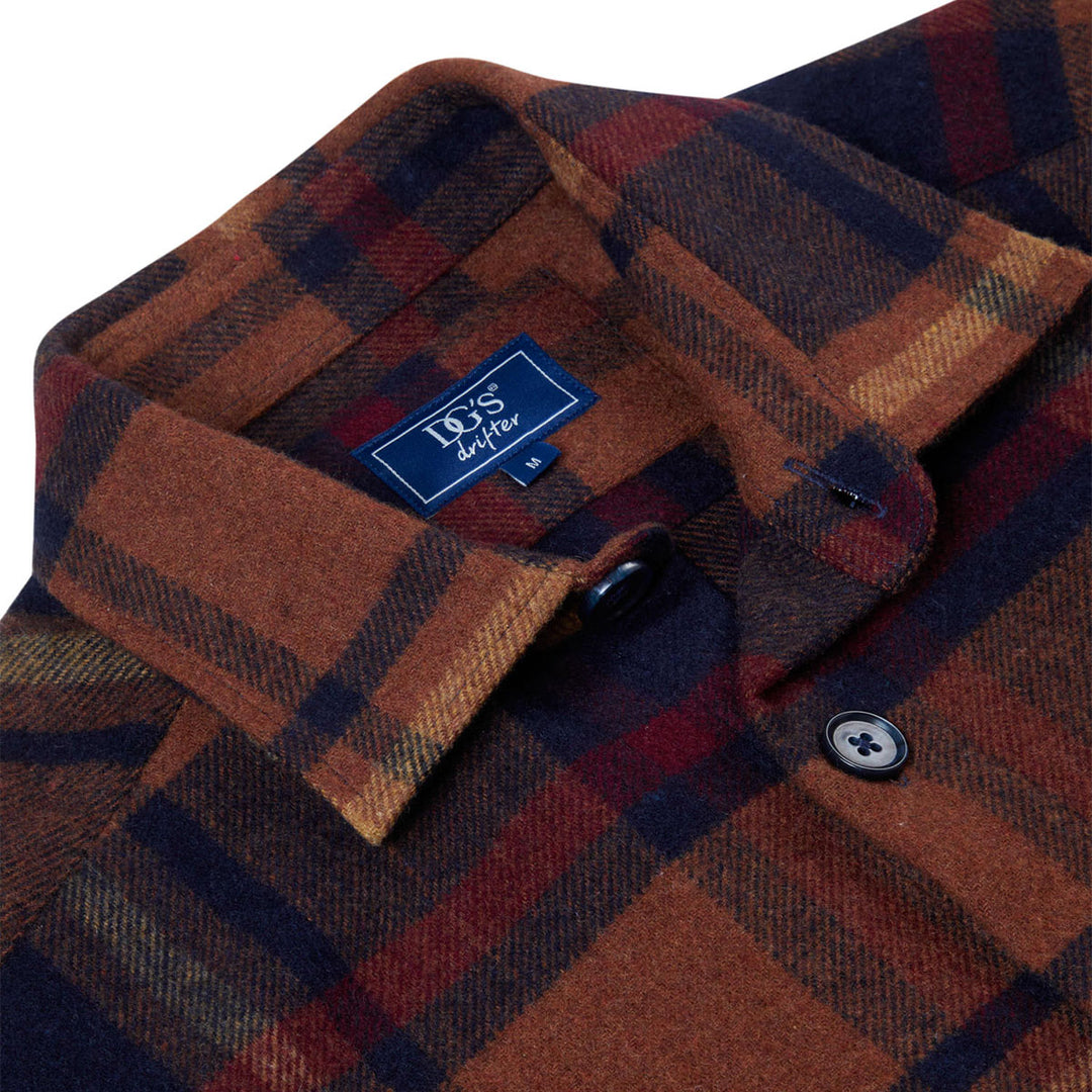 DG's Drifter Overshirt Checked Dark Orange 1-14691-58 - Baks Menswear Bournemouth