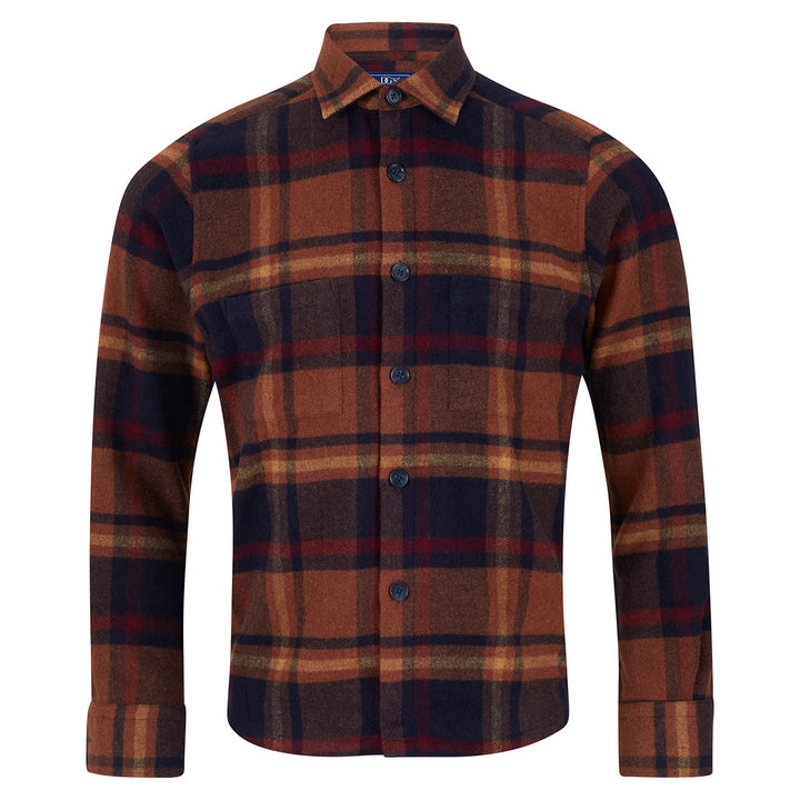 DG's Drifter Overshirt Checked Dark Orange 1-14691-58 - Baks Menswear Bournemouth