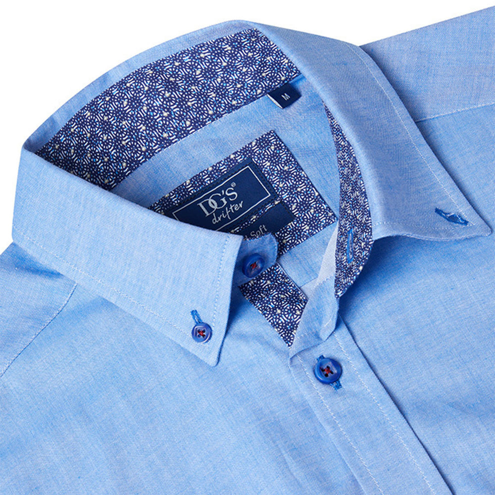DG's Drifter Shirt Geneva Long Sleeve Casual Shirt Sky Blue 1-14540-23- Baks Menswear Bournemouth