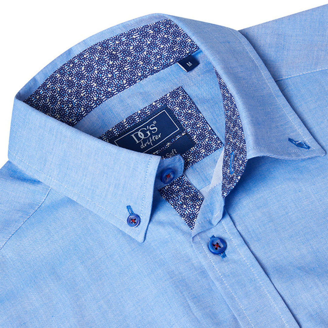 DG's Drifter Shirt Geneva Long Sleeve Casual Shirt Sky Blue 1-14540-23- Baks Menswear Bournemouth