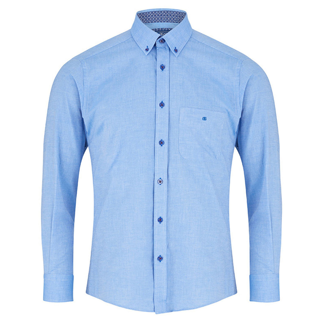 DG's Drifter Shirt Geneva Long Sleeve Casual Shirt Sky Blue 1-14540-23- Baks Menswear Bournemouth