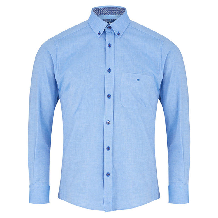 DG's Drifter Shirt Geneva Long Sleeve Casual Shirt Sky Blue 1-14540-23- Baks Menswear Bournemouth
