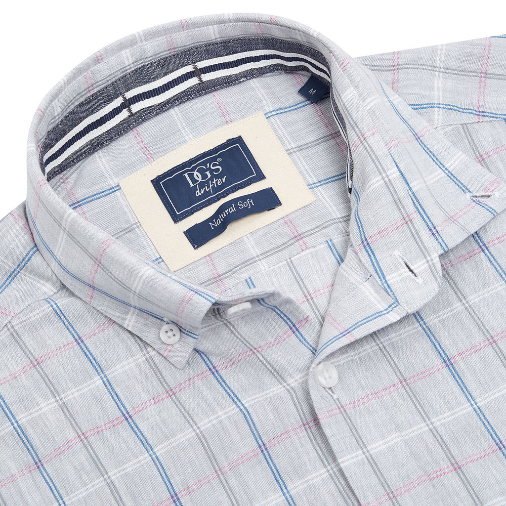 DG's Drifter Tom 101-15724SS-03 Grey Check Short Sleeve Shirt - Baks Menswear Bournemouth