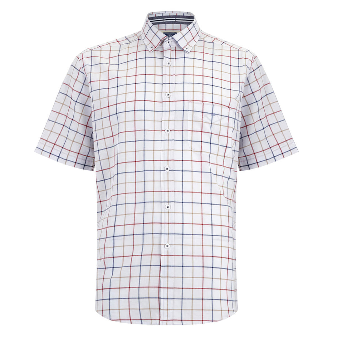 DG's Drifter Tom 111-15968SS-91 White Check Short Sleeve Shirt - Baks Menswear Bournemouth