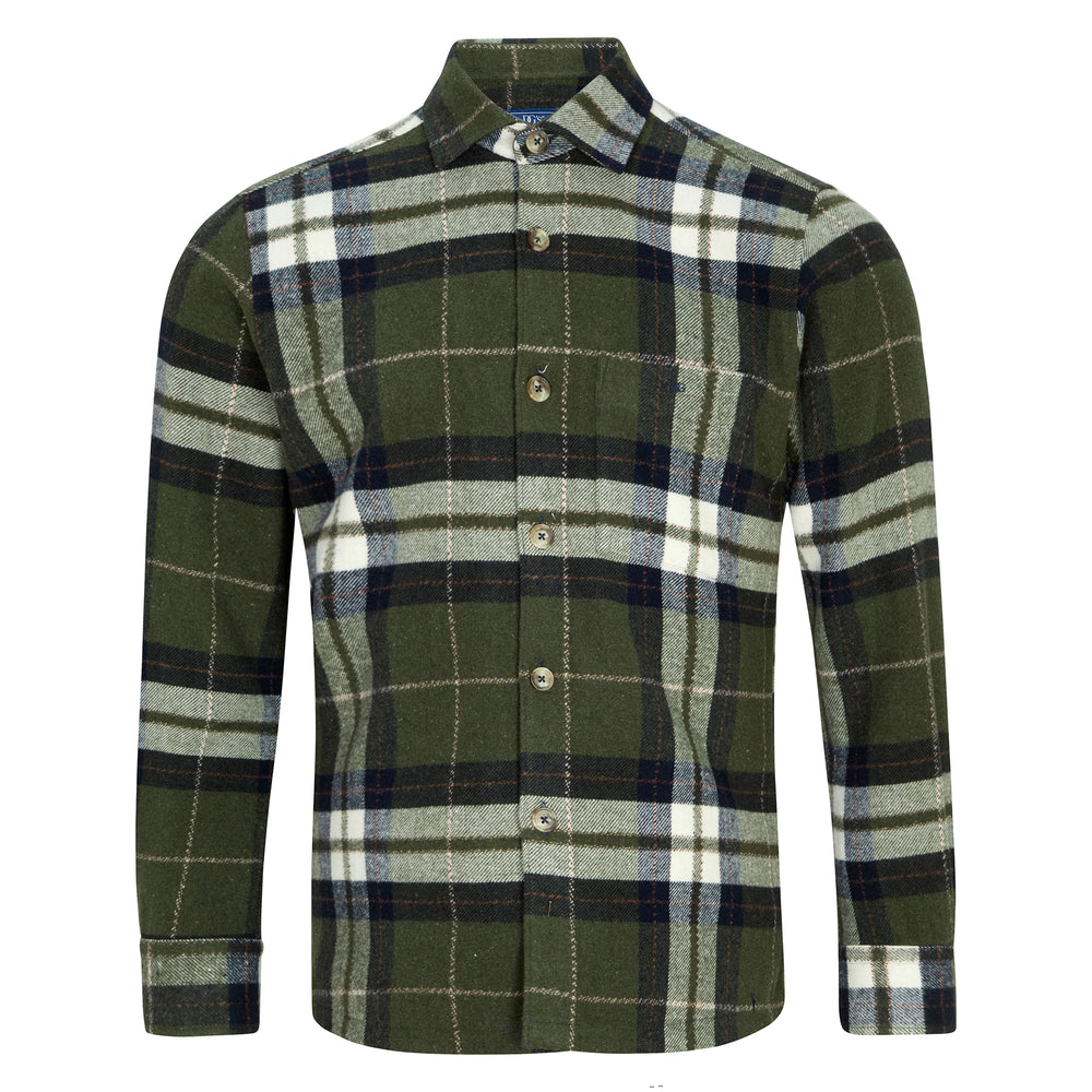 DG's Drifter Brando 14073 Green Check Overshirt 38, front view