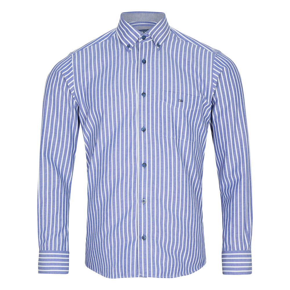 DG's Drifter Ivano Long Sleeve Shirt 14038 Blue Stripe 25, front view