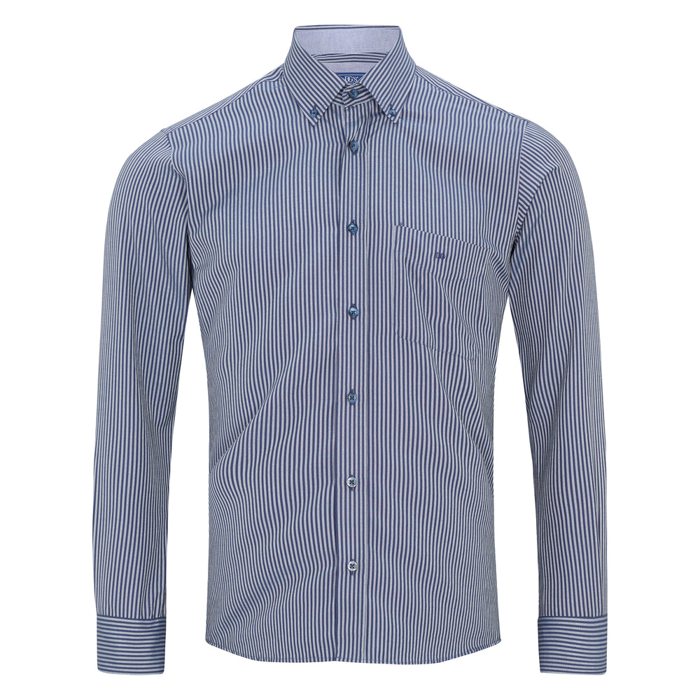 DG's Drifter Ivano Long Sleeve Shirt 14039 Navy Stripe 78, front view