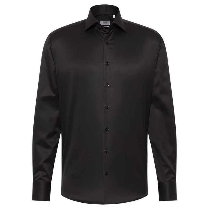 Black dress shirt on a white background