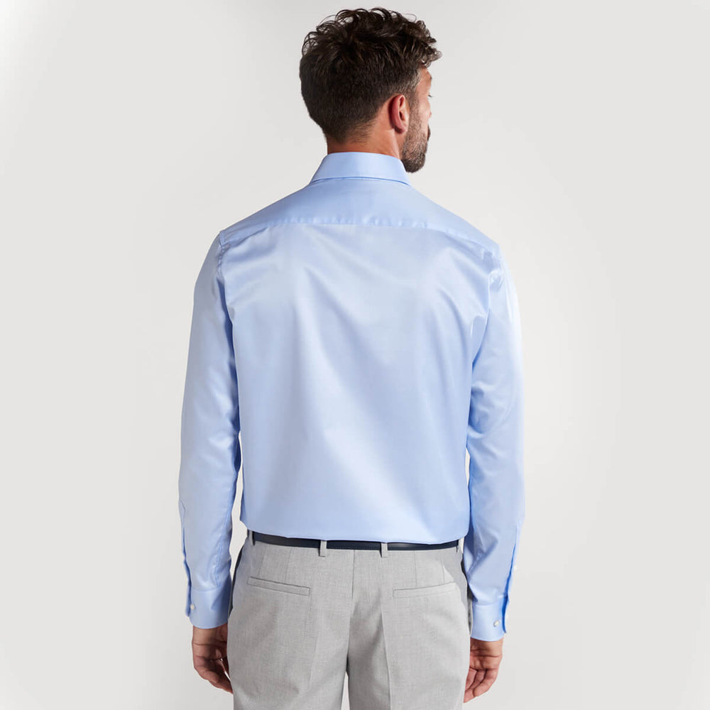 Eterna 1SH04302 8005-10X687 Light Blue Modern Fit Two Ply Mens Long Sleeve Shirt - Baks Menswear Bournemouth