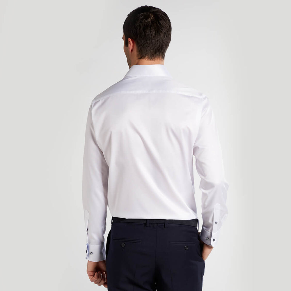 Eterna 1SH04961 8219-00 White Modern Fit White Long Sleeve Gentle Shirt - Baks Menswear