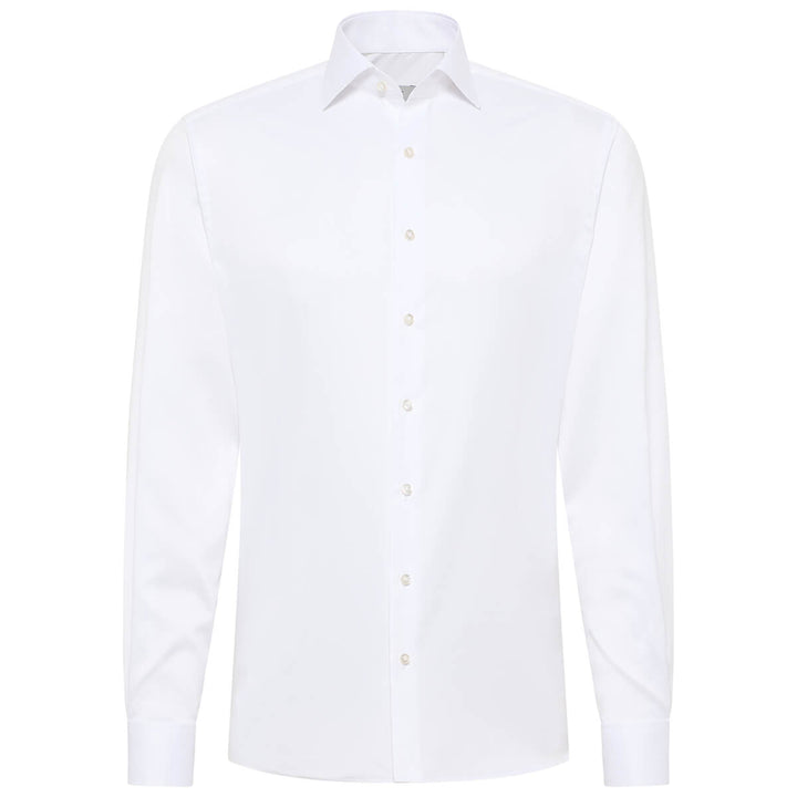 Eterna 1SH12026 8005-00X659 White Two Ply Modern Fit Long Sleeve Shirt - Baks Menswear Bournemouth