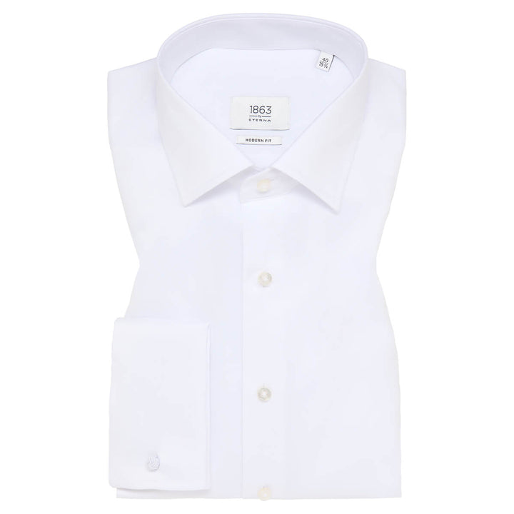 Eterna 1SH12026 8005-00X659 White Two Ply Modern Fit Long Sleeve Shirt - Baks Menswear Bournemouth