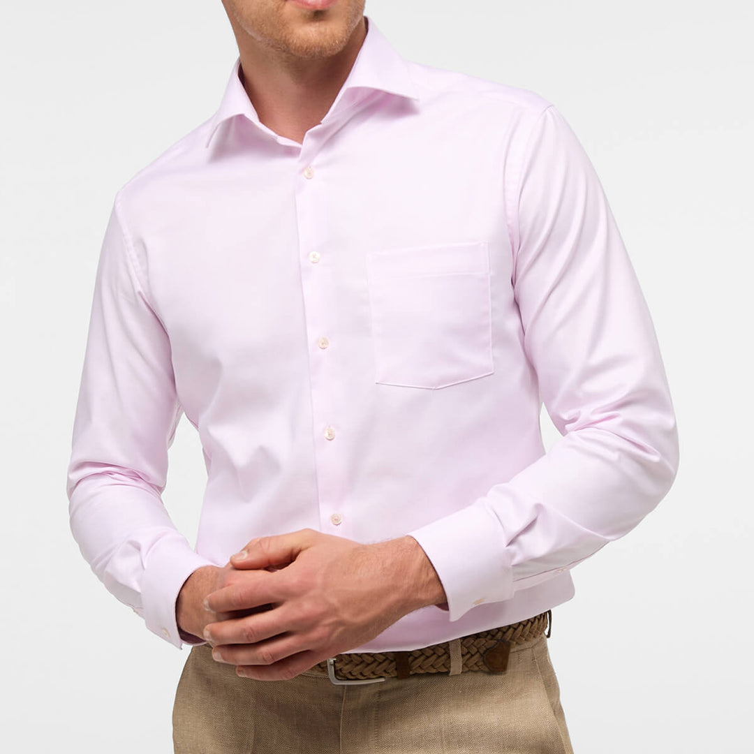 Eterna 3116-50-X169 Rose Pink Textured Twill Modern Fit Shirt - Baks Menswear Bournemouth