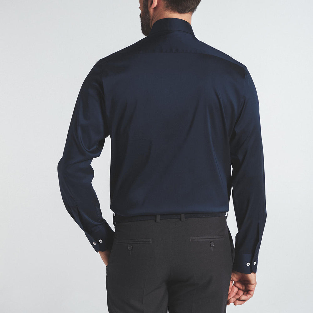 Eterna 3377-19-X18K Navy Mens Long Sleeve Performance Shirt - Baks Menswear Bournemouth