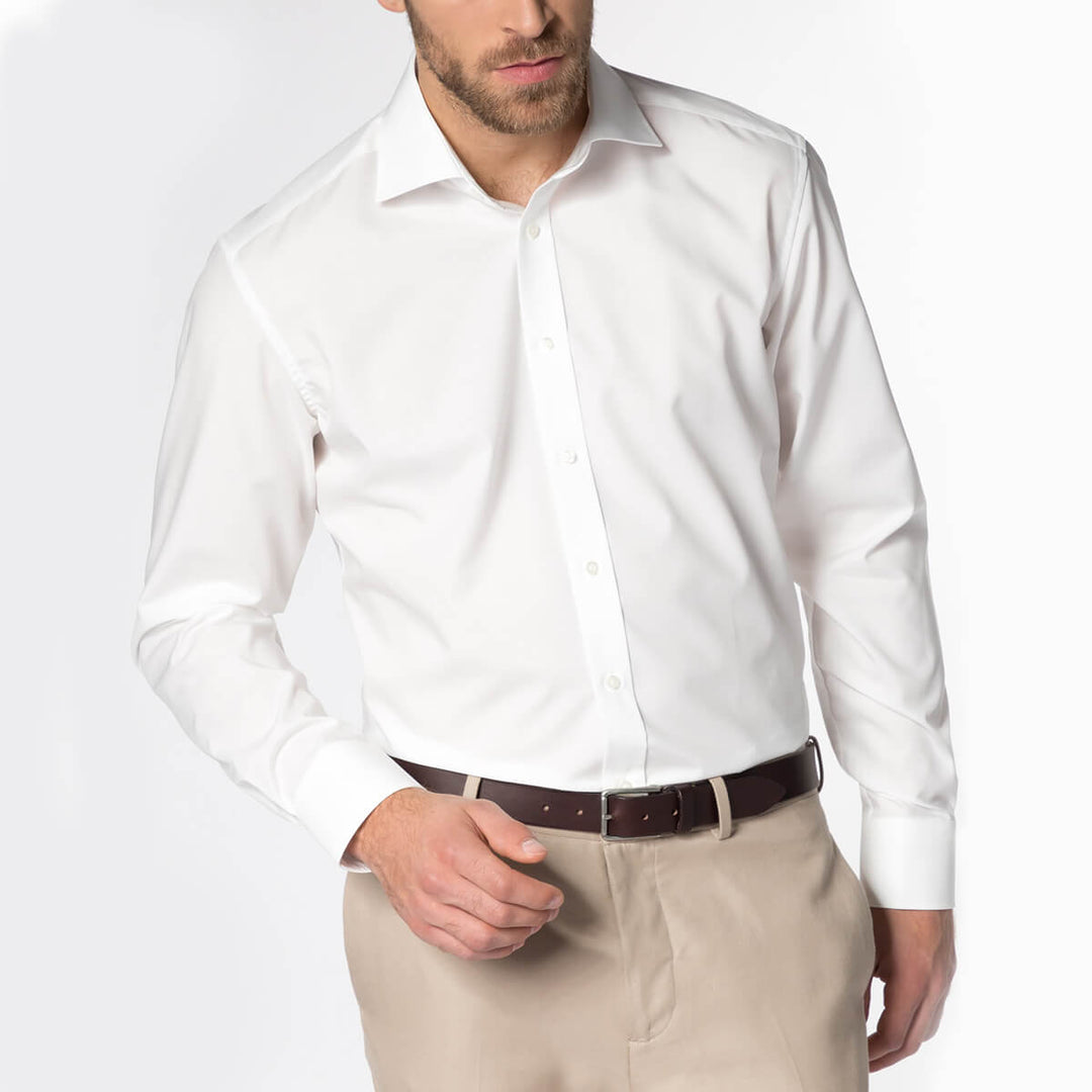 Eterna 8500-21-X177 Ecru Ivory Mens Modern Fit Long Sleeve Shirt - Baks Menswear Bournemouth