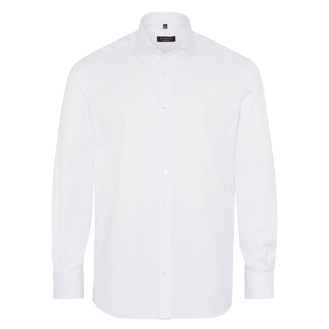 Eterna 8817-00-X48V White Long Sleeve Mens Cover Dress Shirt - Baks Menswear Bournemouth