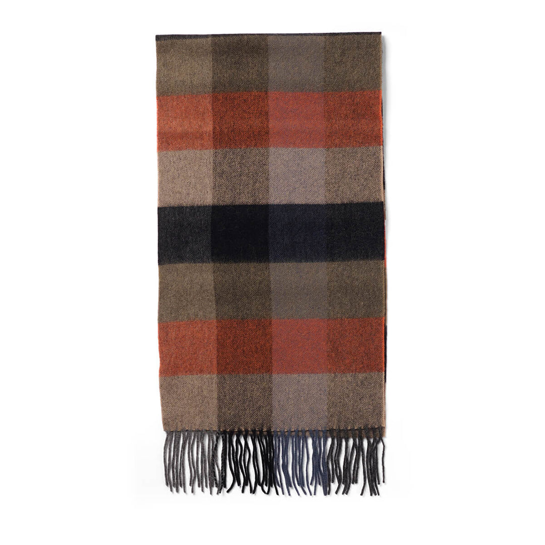 Failsworth LCS 720 Orange Checked Lambswool Scarf - Baks Menswear Bournemouth