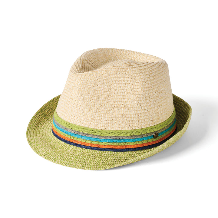 Failsworth Seville Natural Lime Toyo Straw Trilby Hat - Baks Menswear Bournemouth