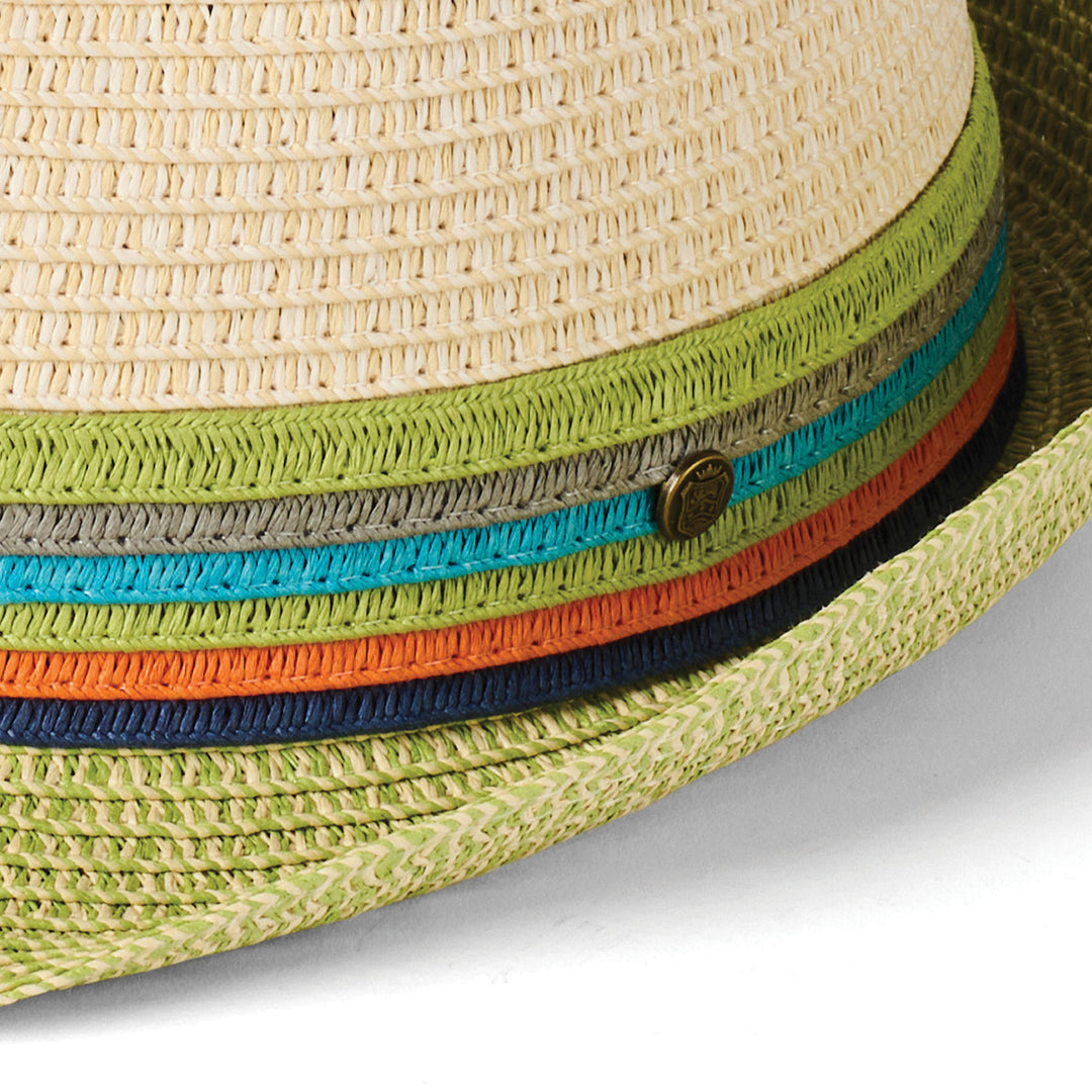 Failsworth Seville Natural Lime Toyo Straw Trilby Hat - Baks Menswear 