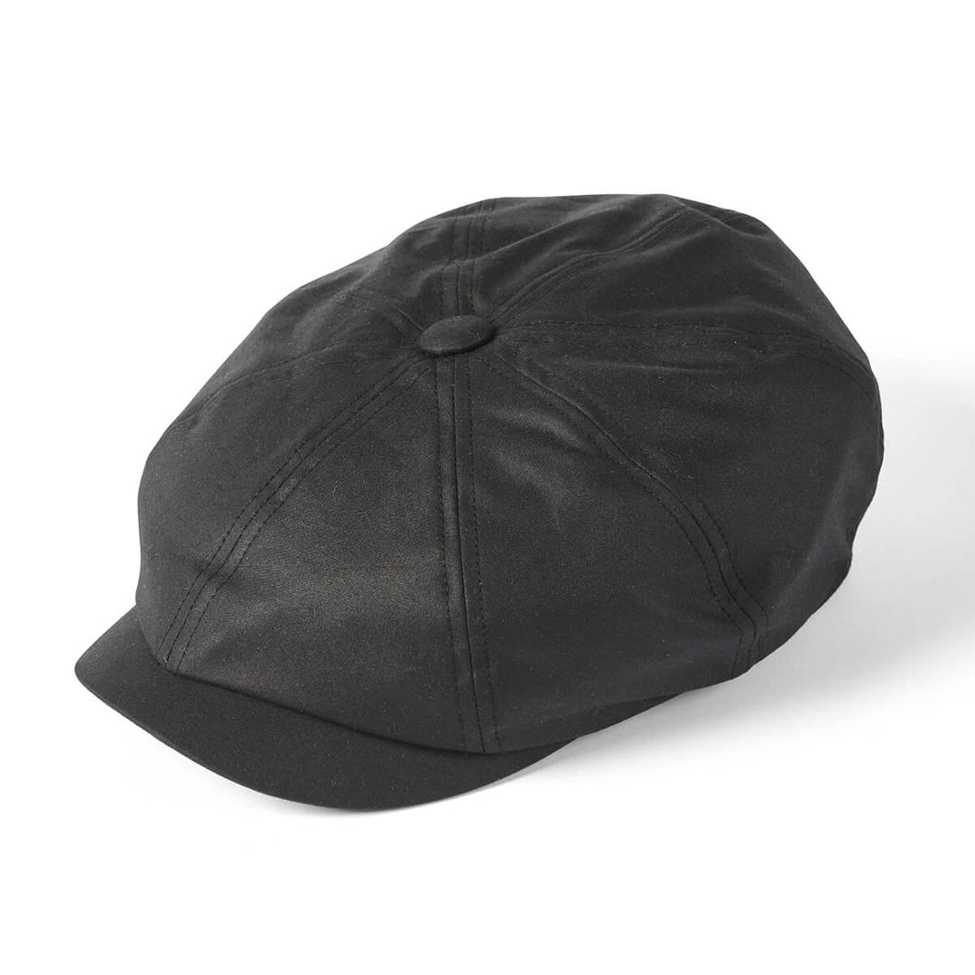 Failsworth Wax Alfie Black Flat Cap - Baks Menswear Bournemouth