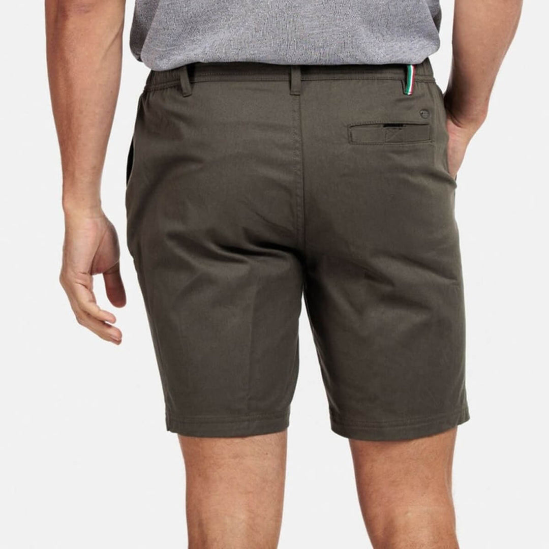 Giordano 311118 75 Porter Olive Green Elastic Waist Mens Shorts - Baks Menswear Bournemouth