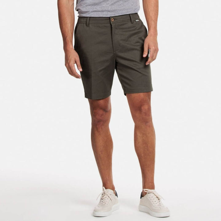 Giordano 311118 75 Porter Olive Green Elastic Waist Mens Shorts - Baks Menswear Bournemouth