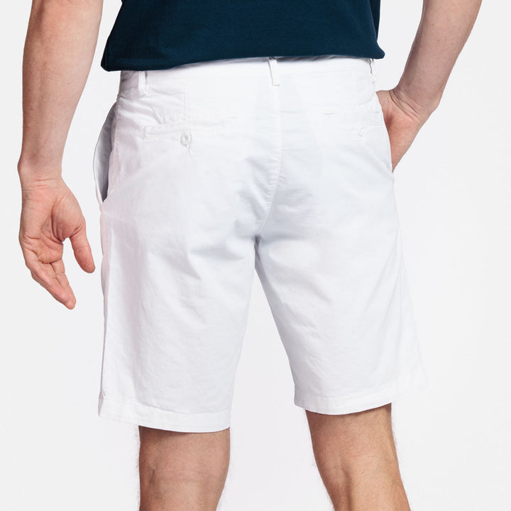Giordano 511115 10 Stockholm White Twill Cotton Stretch Chino Shorts (1)