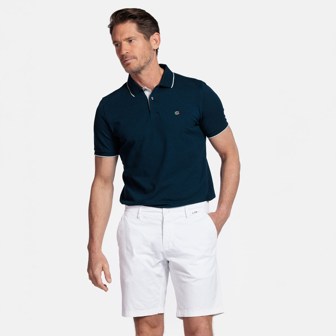 Giordano 511115 10 Stockholm White Twill Cotton Stretch Chino Shorts (1)