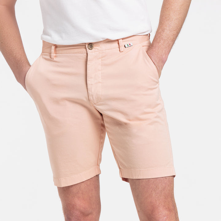Giordano 511115 28 Mid Orange Twill Cotton Stretch Chino Shorts (1)