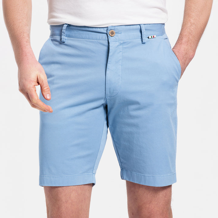 Giordano 511115 61 Sky Blue Twill Cotton Stretch Chino Shorts (1)