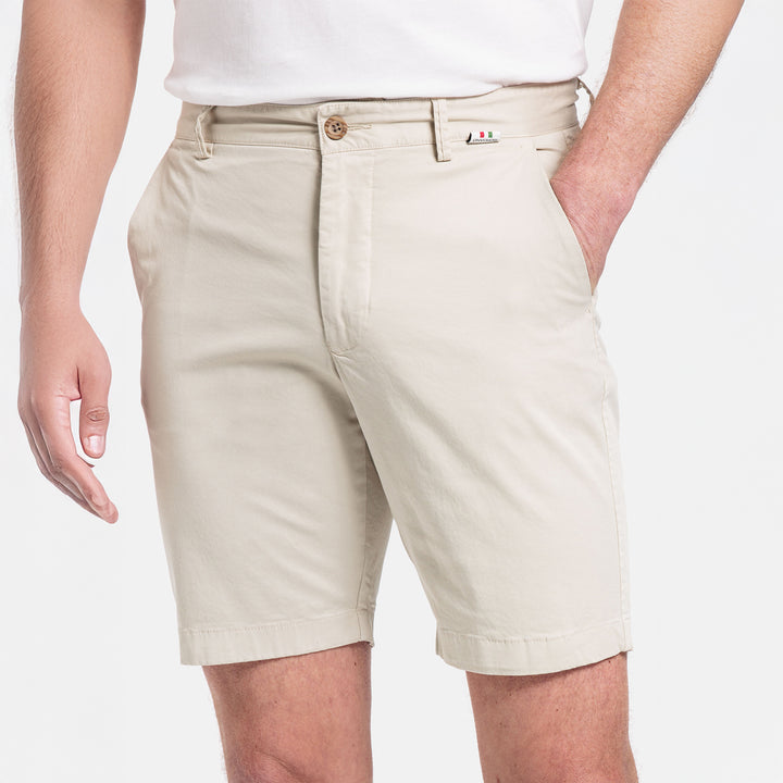 Giordano 511115 81 Kit Beige Twill Cotton Stretch Chino Shorts (1)