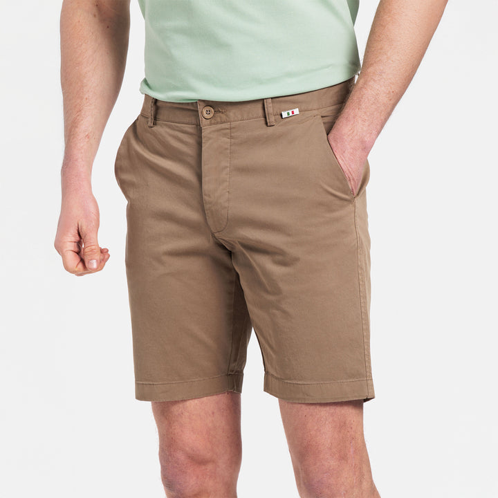 Giordano 511115 83 Dark Beige Twill Cotton Stretch Chino Shorts (1)