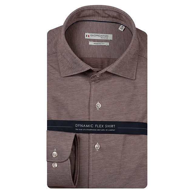 Giordano Bormio Long Sleeve Semi Cutaway Burgundy Red Shirt 627810 30, front packshot