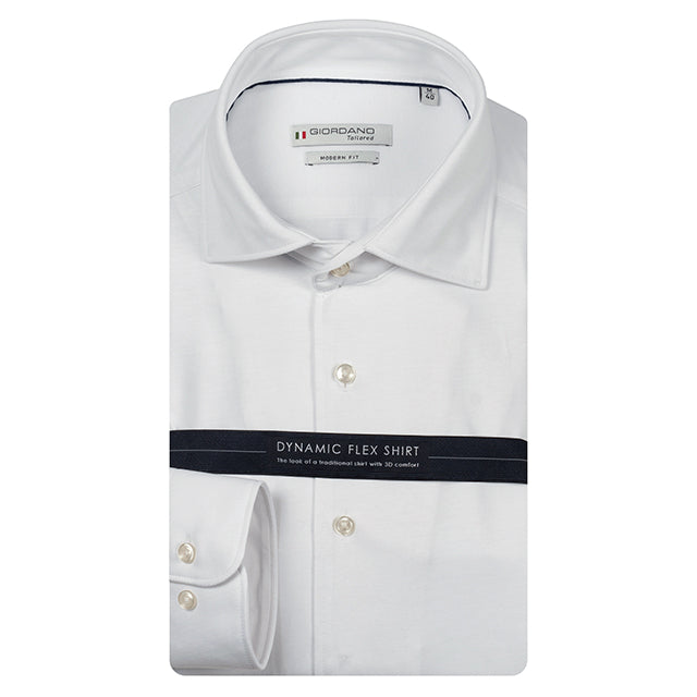 Giordano Bormio Long Sleeve Semi Cutaway Optical White Shirt 627810 10, front packshot