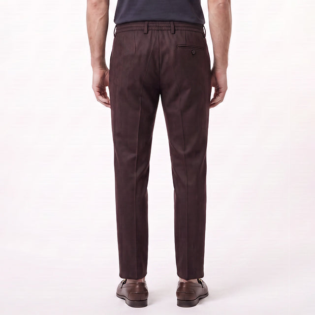 Giordano Certosa Dark Red Trousers 621062 40, back view, worn