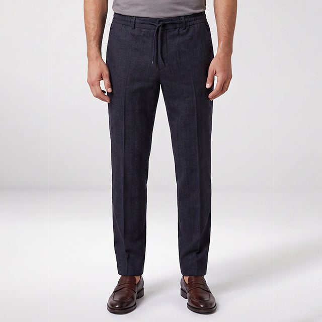 Giordano Certosa Navy Trousers 621062 60, front view, worn