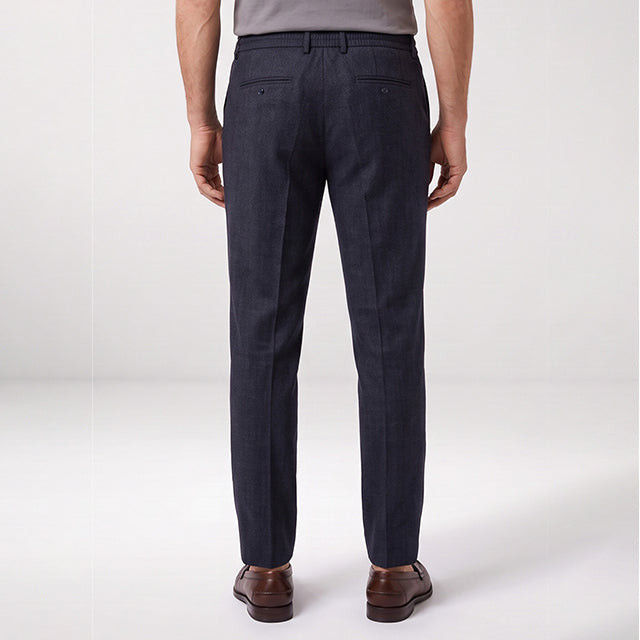 Giordano Certosa Navy Trousers 621062 60, back view, worn