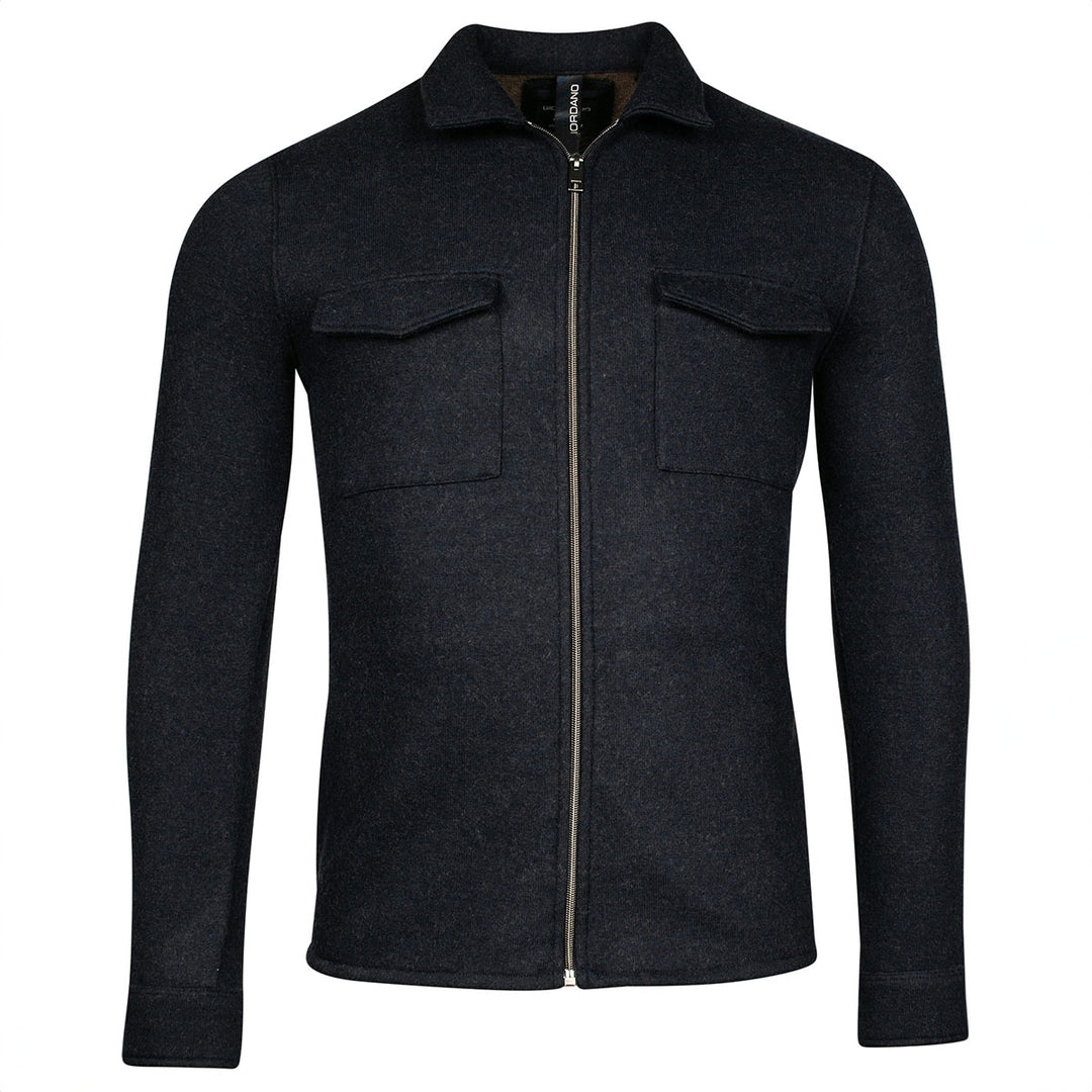 Giordano Mens Overshirt Zipped Dark Navy Carissio 427510 - Baks Menswear Bournemouth